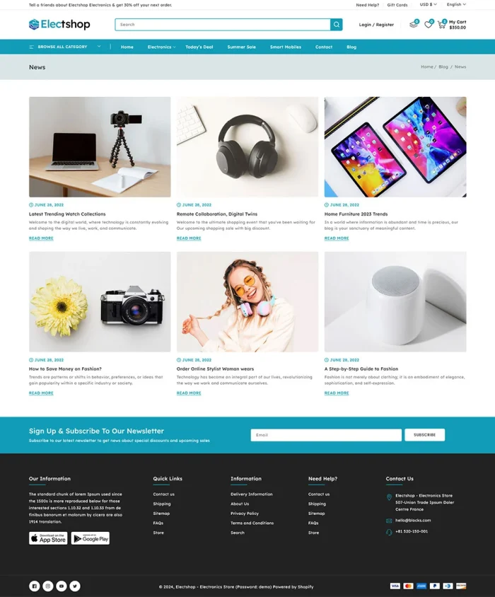 Electshop - Electronics Digital Store Shopify 2.0 Responsive Theme