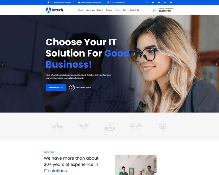 Intech WordPress Theme