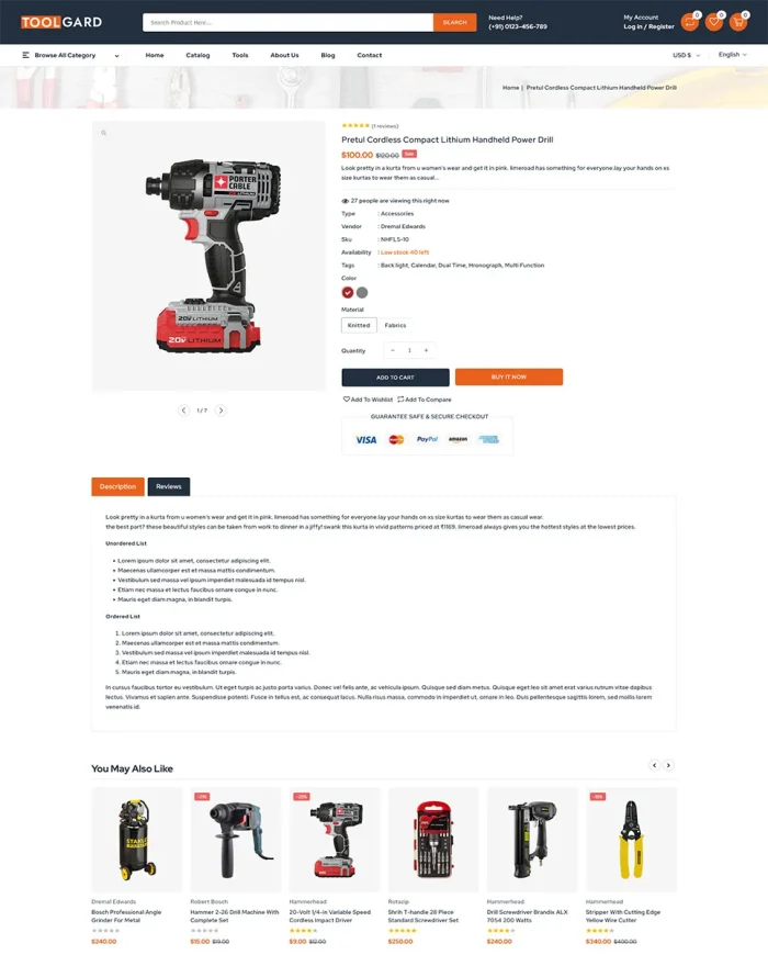 Toolgard - Mega Tools Store Shopify 2.0 Responsive Theme