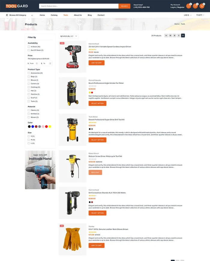 Toolgard - Mega Tools Store Shopify 2.0 Responsive Theme