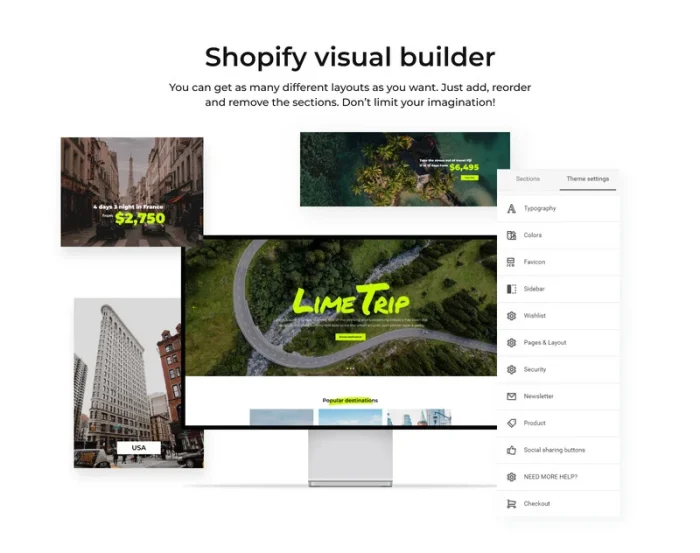 Shopify Tour Booking Theme with Advanced Website Builder Shopify Theme