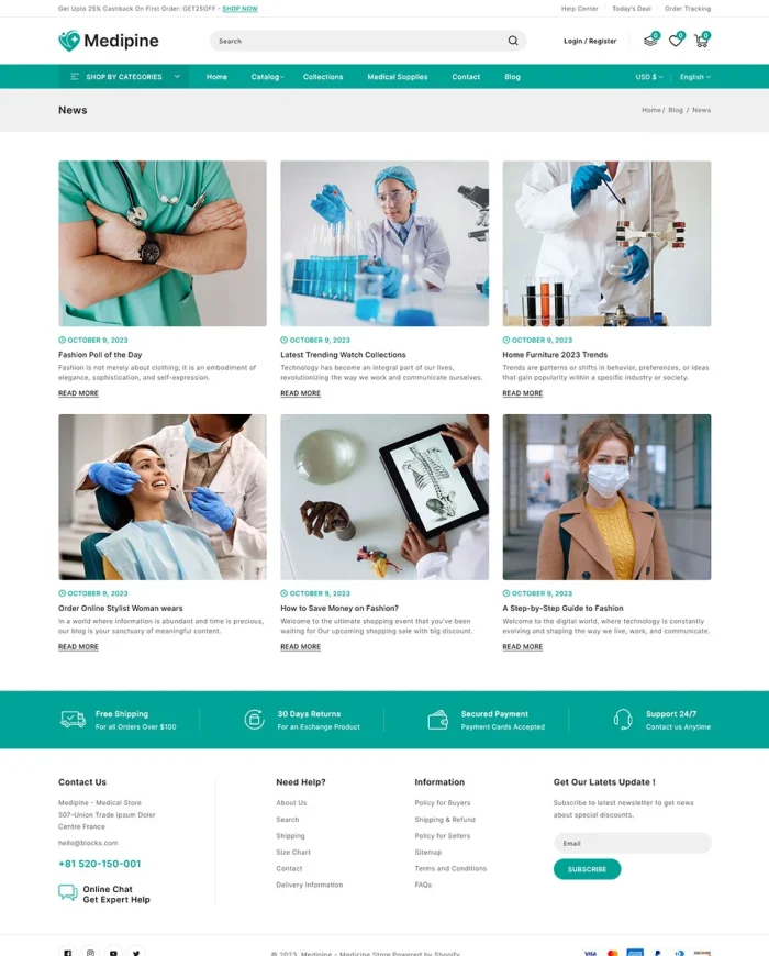 Medipine - Medical Equipment & Medicine Store Shopify 2.0 Responsive Theme