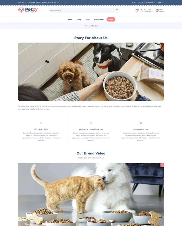 Petzy - Pet Food & Pet Store Multipurpose Shopify 2.0 Responsive Theme