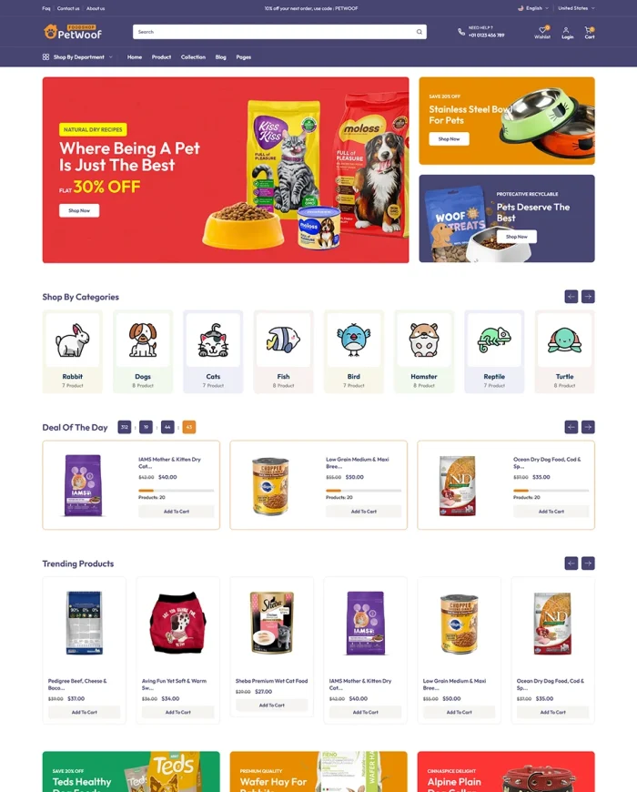 Petwoof - Pet Fashion & Pet Food Mega Store Multipurpose Shopify 2.0 Responsive Theme