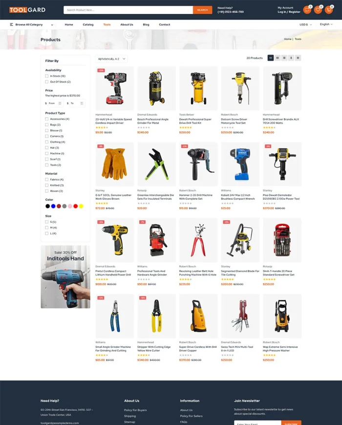 Toolgard - Mega Tools Store Shopify 2.0 Responsive Theme