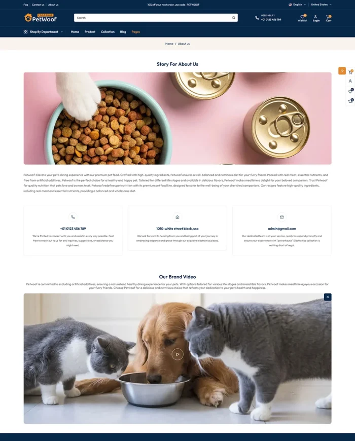 Petwoof - Pet Fashion & Pet Food Mega Store Multipurpose Shopify 2.0 Responsive Theme