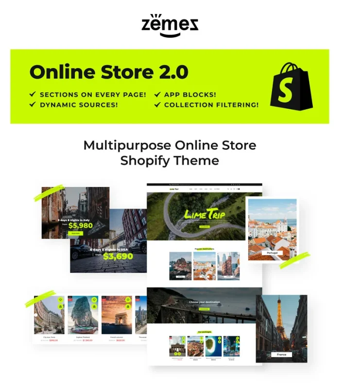 Shopify Tour Booking Theme with Advanced Website Builder Shopify Theme