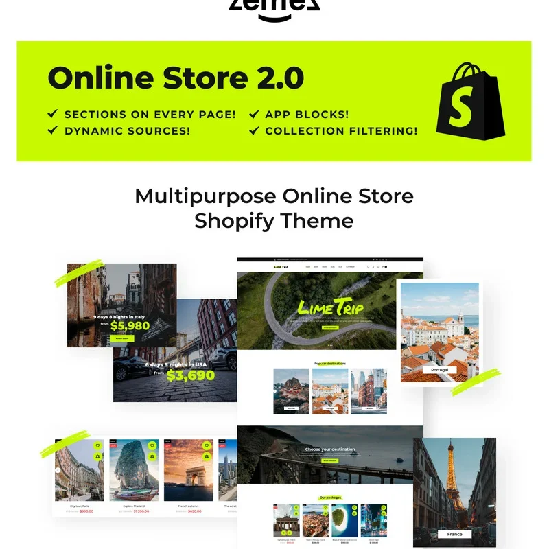 Shopify Tour Booking Theme with Advanced Website Builder Shopify Theme