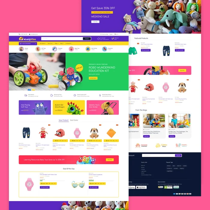 KidzyMall - Kids, Toys and Games Theme for Shopify 2.0 Website stores