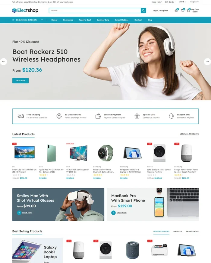 Electshop - Electronics Digital Store Shopify 2.0 Responsive Theme