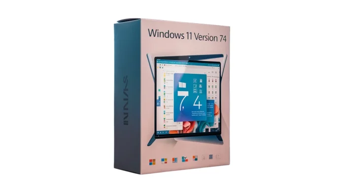 Windows 11 V74, a computer in a cardboard box with the back side door open