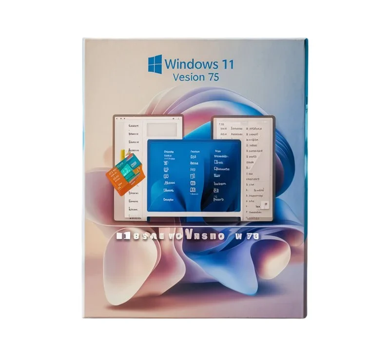 Windows 11 V75, the packaging for the laptops shows the display of the windows