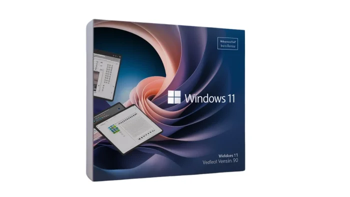 Windows 11 V90, windows ultimate pro home and office product box with the cover removed