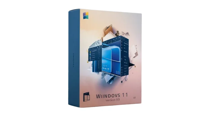 Windows 11 V93, a book with windows 11 logo on the front