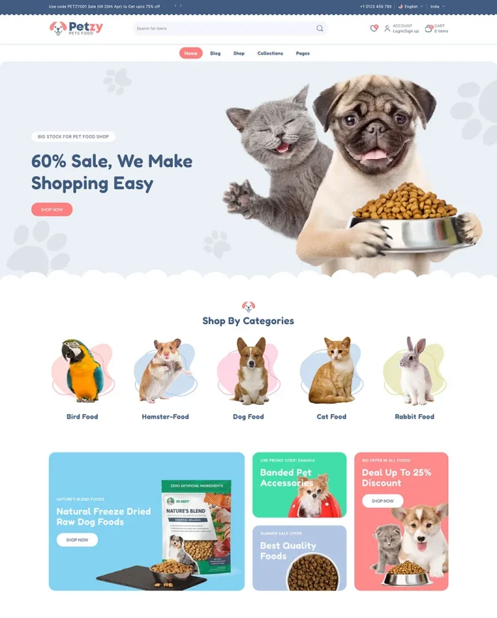 Petzy - Pet Food & Pet Store Multipurpose Shopify 2.0 Responsive Theme