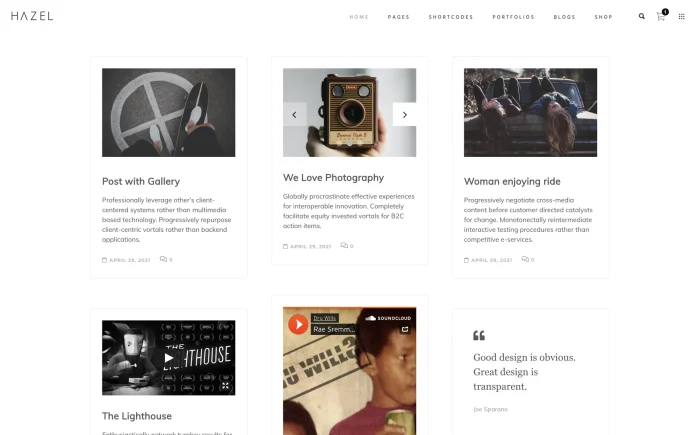 Hazel Wordpress Theme