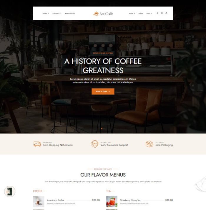 Ap Arucafe - Coffee & Restaurant Shopify Theme