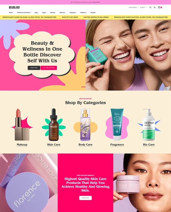 Beubliss - Beauty & Cosmetics Store Multipurpose Shopify 2.0 Responsive Theme