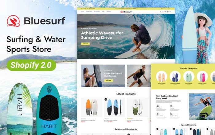 Bluesurf - Surfing Board & Water Sports Store Shopify 2.0 Responsive Theme