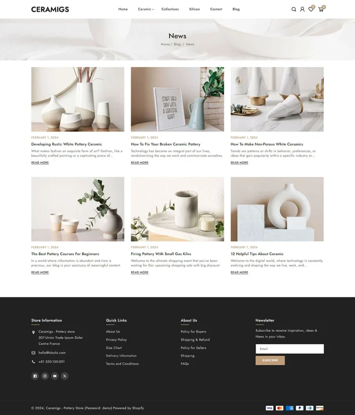 Ceramigs - Ceramic and Handmade Art Store Shopify 2.0 Responsive Theme