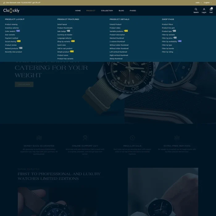 Clockly - Smart Watch Store & Minimal Fashion Shopify 2.0 Responsive Theme