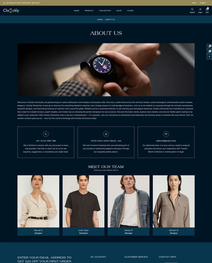 Clockly - Smart Watch Store & Minimal Fashion Shopify 2.0 Responsive Theme