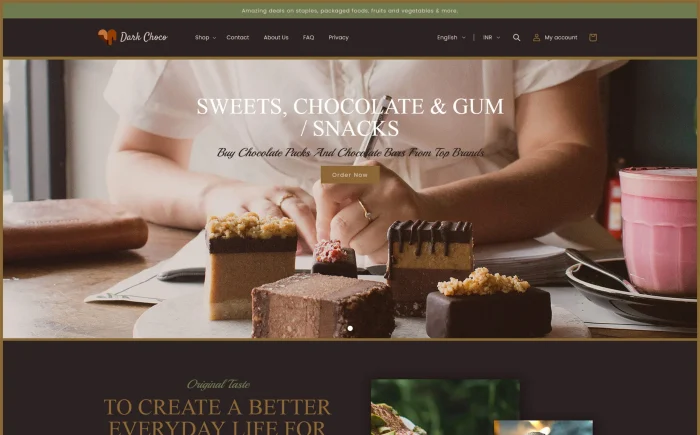 Dark Choco Cake - Choclate Bakery Coffee Shopify Theme