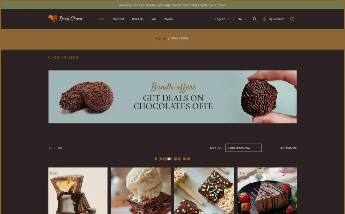 Dark Choco Cake - Choclate Bakery Coffee Shopify Theme