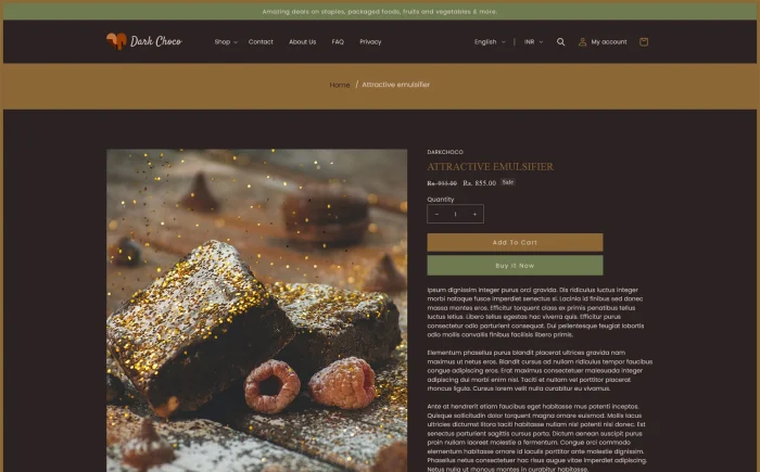 Dark Choco Cake - Choclate Bakery Coffee Shopify Theme