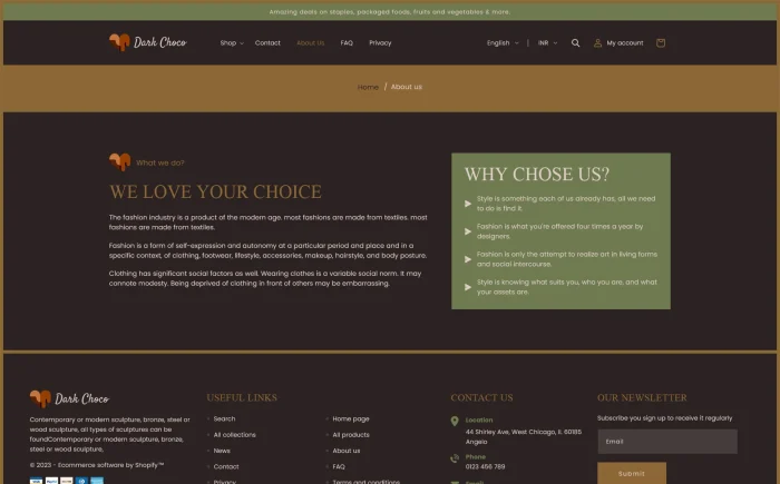 Dark Choco Cake - Choclate Bakery Coffee Shopify Theme