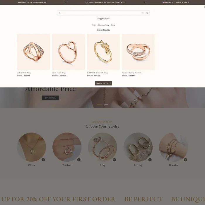 Diahook - Modern Jewelry Store Shopify 2.0 Responsive Theme