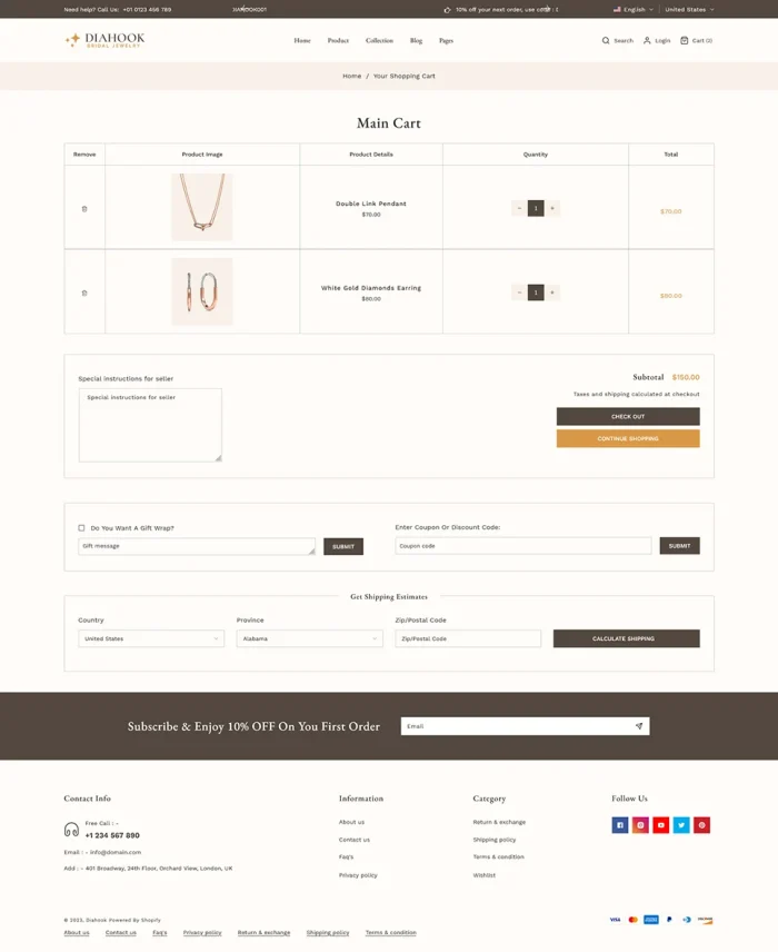 Diahook - Modern Jewelry Store Shopify 2.0 Responsive Theme