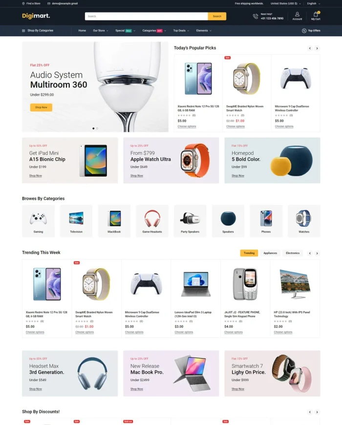 DigiMart – Digital and Electronics Responsive Shopify 2.0 Theme