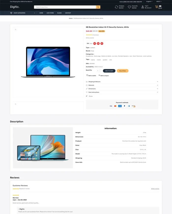 Digitic - Electronics, Gadgets and Computers Multipurpose Shopify Responsive Theme