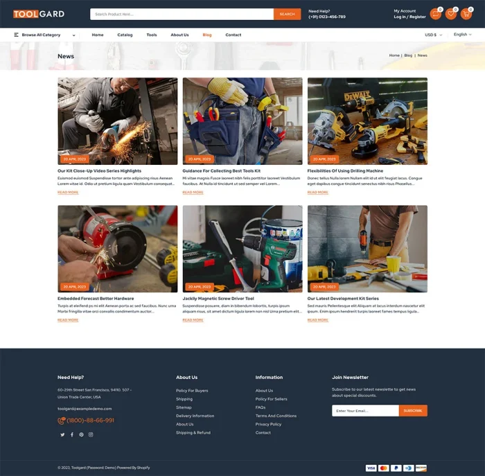 Toolgard - Mega Tools Store Shopify 2.0 Responsive Theme