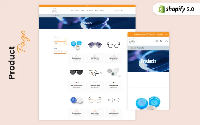 EyeTech - Modern Eyeglass & Lens Store Shopify Theme