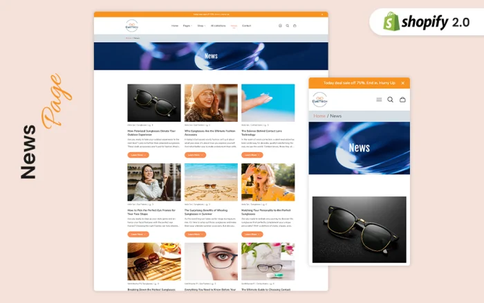 EyeTech - Modern Eyeglass & Lens Store Shopify Theme