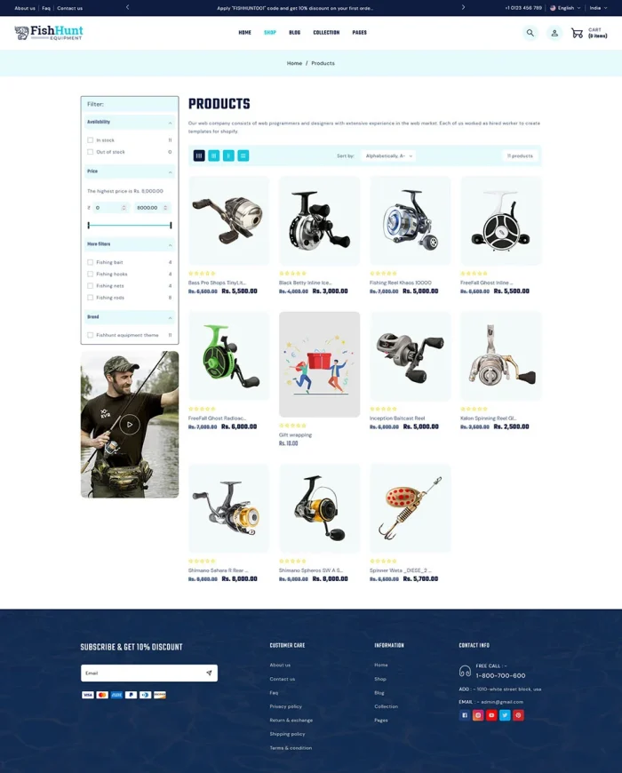 FishHunt - Fishing & Weapons Equipment Store Multipurpose Shopify 2.0 Responsive Theme