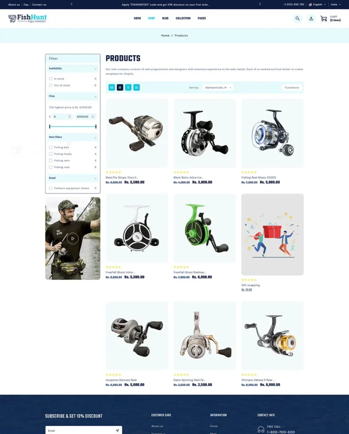 FishHunt - Fishing & Weapons Equipment Store Multipurpose Shopify 2.0 Responsive Theme