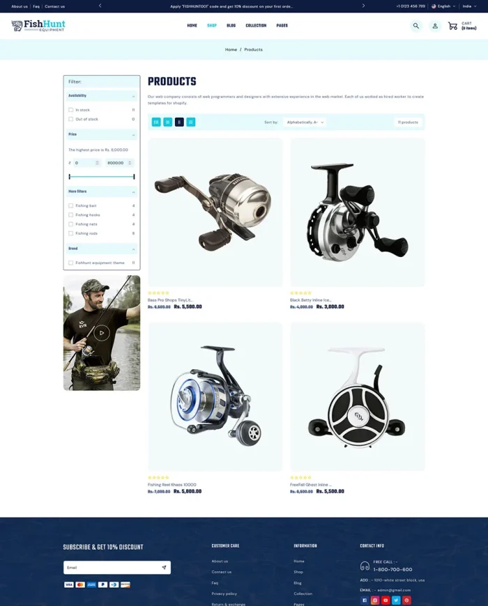 FishHunt - Fishing & Weapons Equipment Store Multipurpose Shopify 2.0 Responsive Theme