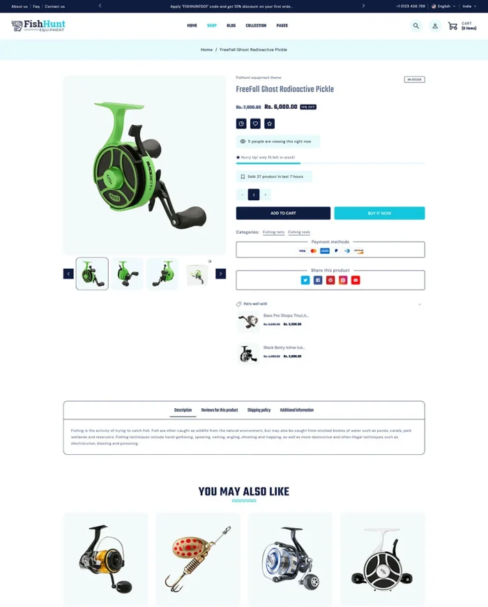 FishHunt - Fishing & Weapons Equipment Store Multipurpose Shopify 2.0 Responsive Theme