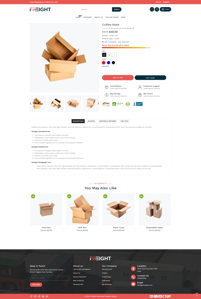 Freight - Transportation Shopify Theme