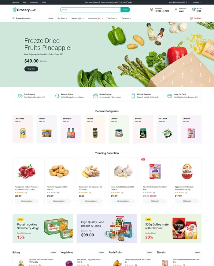 Grocery Mart - Grocery Vegitables and Organic Responsive Shopify Theme