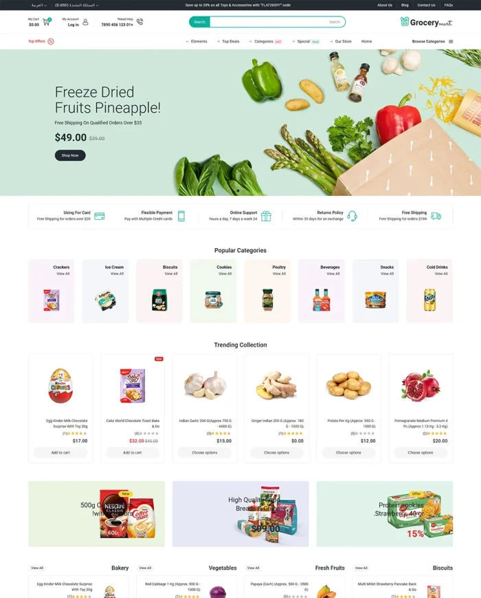 Grocery Mart - Grocery Vegitables and Organic Responsive Shopify Theme