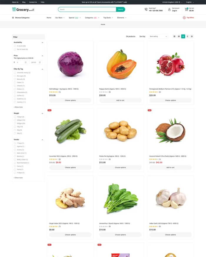 Grocery Mart - Grocery Vegitables and Organic Responsive Shopify Theme