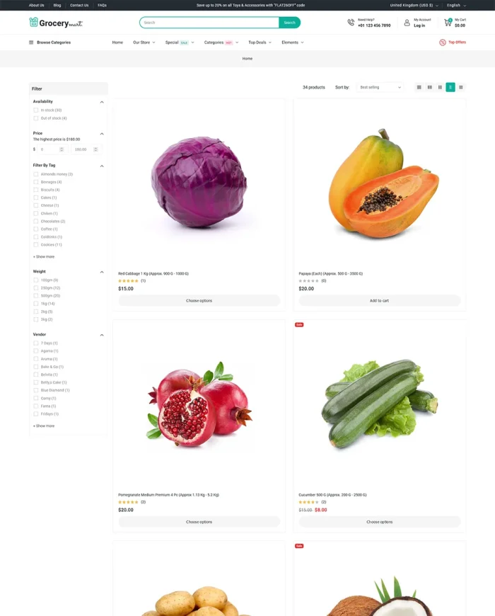 Grocery Mart - Grocery Vegitables and Organic Responsive Shopify Theme