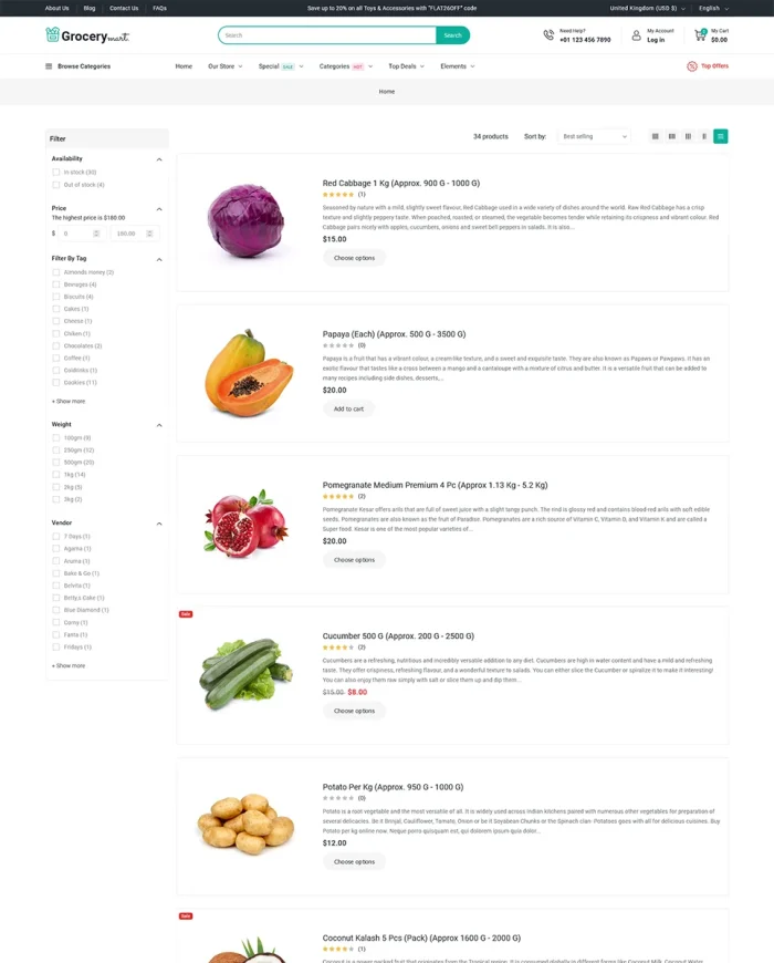 Grocery Mart - Grocery Vegitables and Organic Responsive Shopify Theme