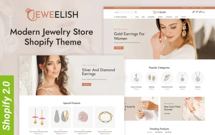 Jeweelish - Modern Jewelry Store Shopify 2.0 Responsive Theme