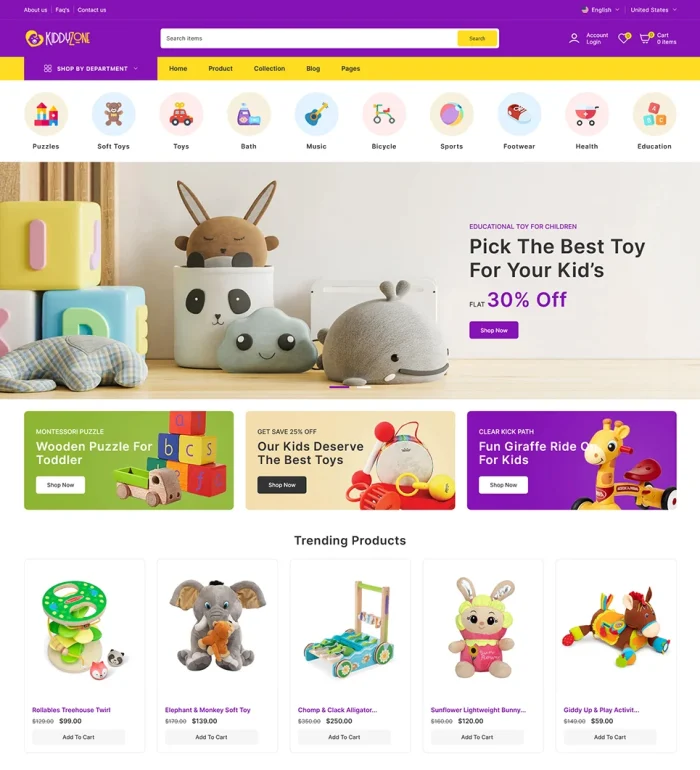 kiddyzone kids toys store shopify theme