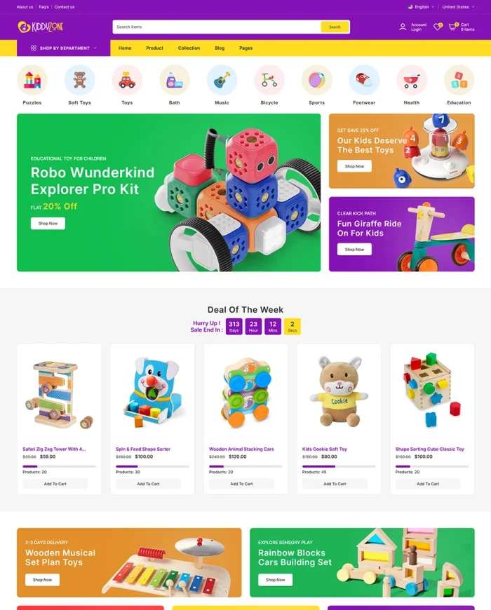 kiddyzone kids toys store shopify theme